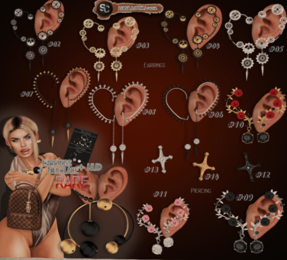 #01 [ SpotCat ] Lucia look - Necklace+earrings / RARE