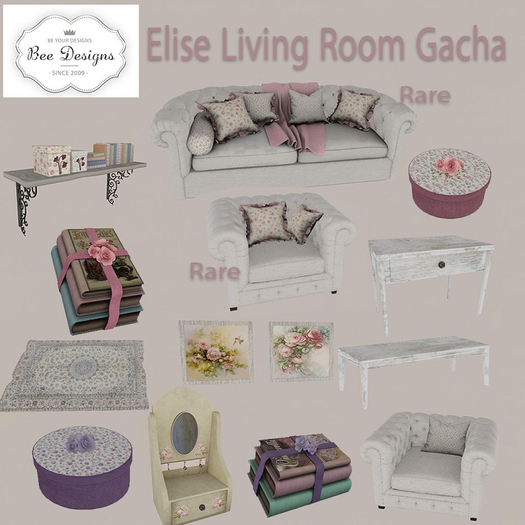 Bee Designs Elise Living Room Gacha Round box- pink