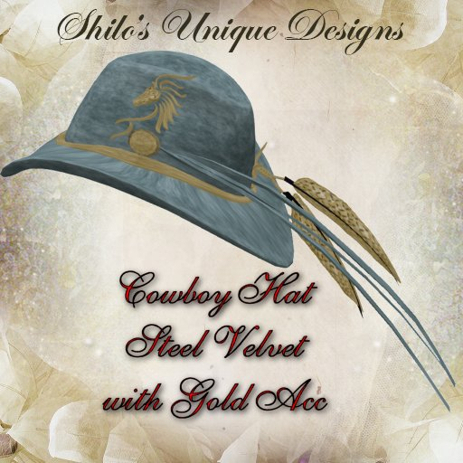 COWBOY HAT STEEL VELVET GOLD ACC