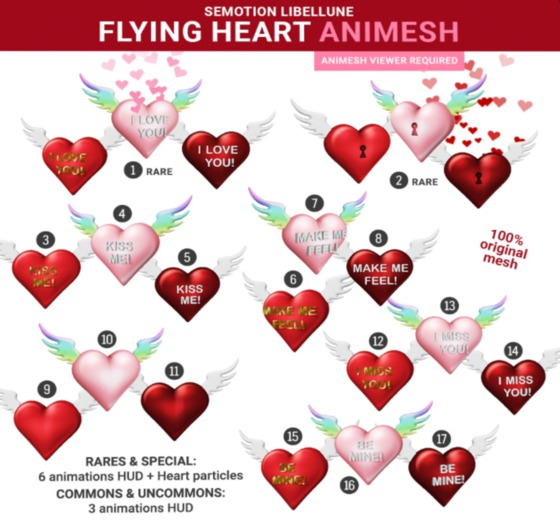 SEmotion Libellune Flying Heart Animesh #2 RARE