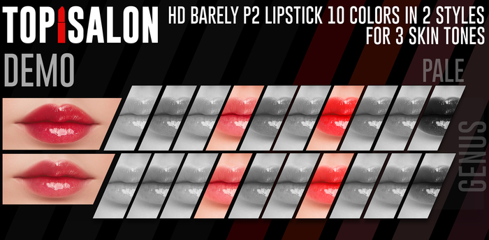TOP1SALON - HD BARELY P2 LIPSTICK (Genus) DEMO