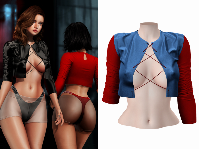 -[ vagrant ]- Ella Jacket - Cloth Dark Blue