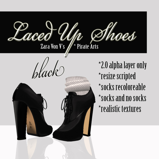 =PIA= Box laced shoes black