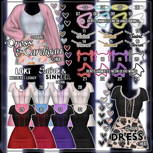 01.Loki - Saint&Sinner GACHA - Dress&Cardigan - Maitreya - RARE