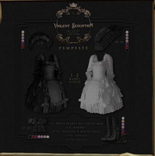 Violent Seduction - Tempeste Dress - Maitreya (Darks) RARE