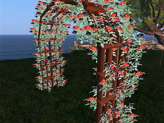 Wedding Trellis -Black & Burgendy Roses (short)