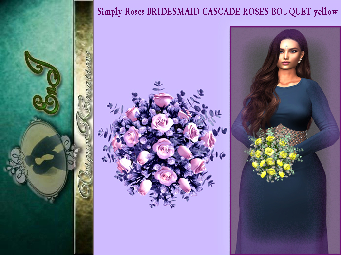 Simply Roses BRIDESMAID CASCADE ROSES BOUQUET yellow