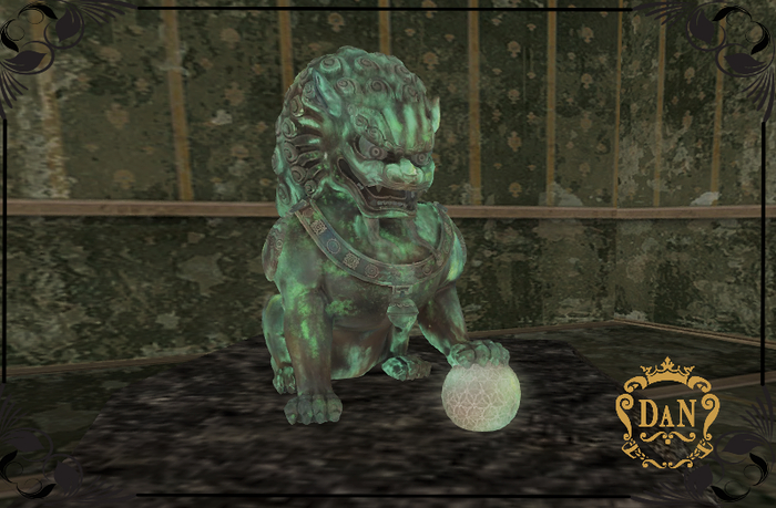 Bronze statue of Chinese Guardian Lion 3 (LI) v1