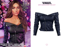 TETRA - Off-shoulder leather jacket (Midnight)