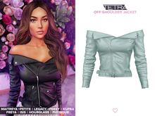 TETRA - Off-shoulder leather jacket (Mint)