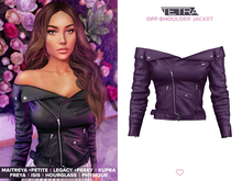 TETRA - Off-shoulder leather jacket (Purple)