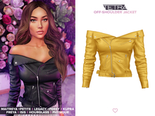 TETRA - Off-shoulder leather jacket (Yellow)