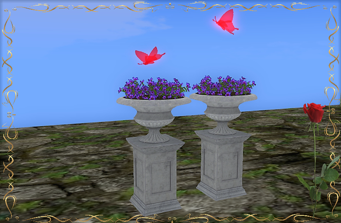 FLOWERS IN STONE VASE 4(LI) FULL PERM