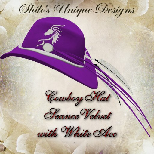 COWBOY HAT SEANCE VELVET WHITE ACC