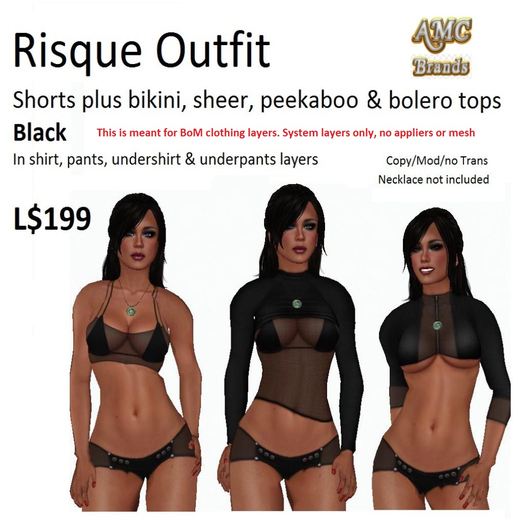 AMC Risque Outfit Black - SPECIAL L99