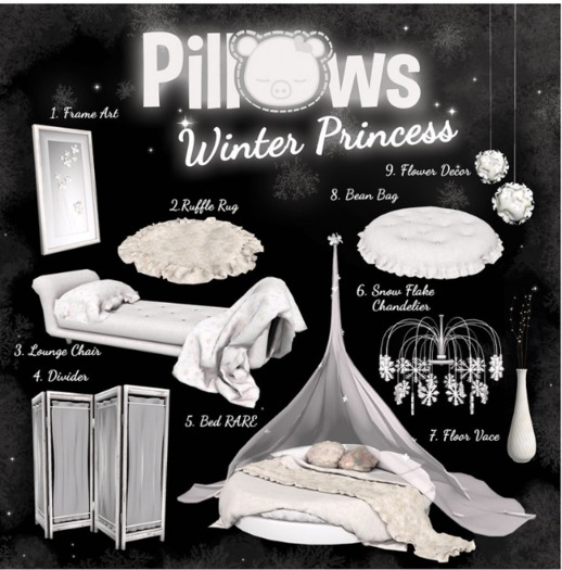 Winter Princess: Floor Vase ~Pillows~