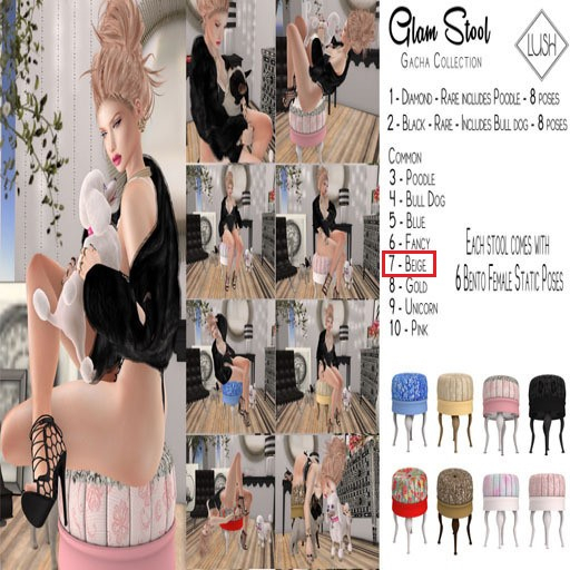 7 Lush - Glam Stool Beige