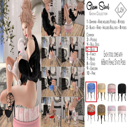 5 Lush - Glam Stool Blue