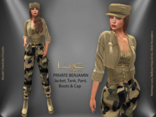 LUXE Paris PRIVATE BENJAMIN Jacket Tank Pant Boots Cap