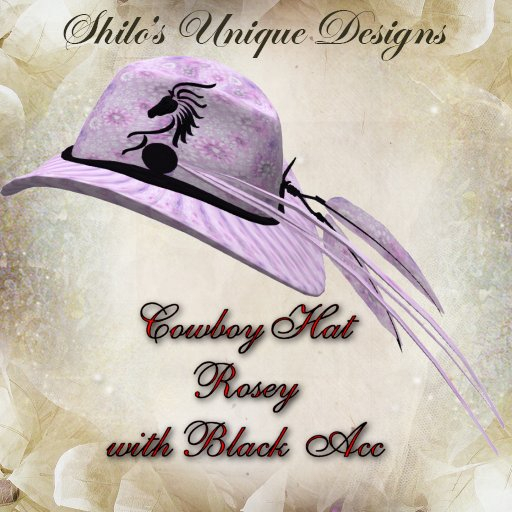 COWBOY HAT ROSEY BLACK ACC