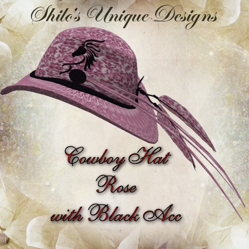 COWBOY HAT ROSE BLACK ACC