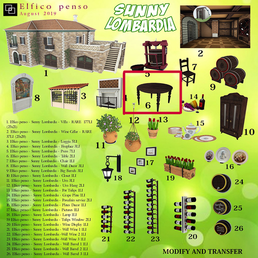 6. Elfico penso - Sunny Lombardia - Table BOX