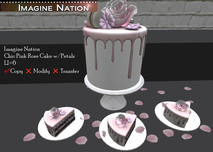 Chic Pink Rose Cake w/Petals