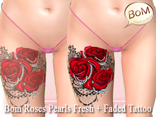 Bom Roses Pearls Fresh + Faded Tattoo