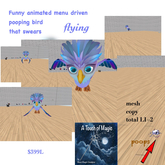 ***Funny flying pooping swearing bird with menu-Box