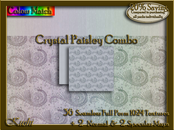 Crystal Paisley Combo Seamless Texture Set