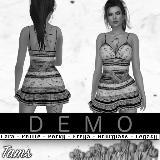 DEMO - Ruffle Bottom Dress - Boho Blue
