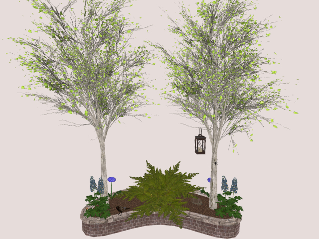 garden Decor with Trees