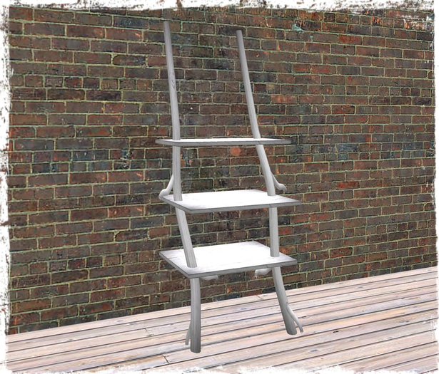Rustic leaning shelf