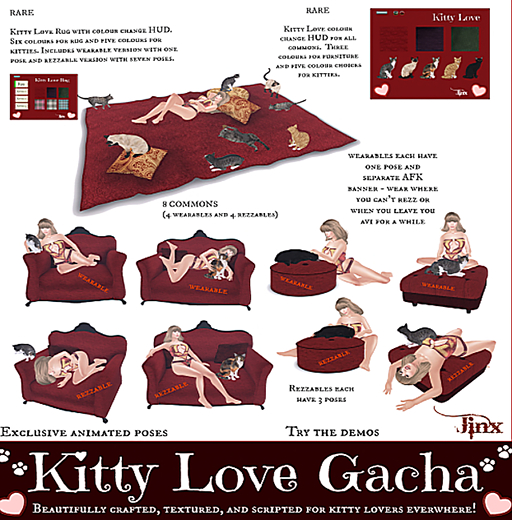 Jinx : Kitty Love Rug - REZZ me (will not unpack if worn) RARE
