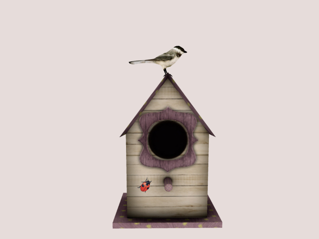Birdhouse with ladybug