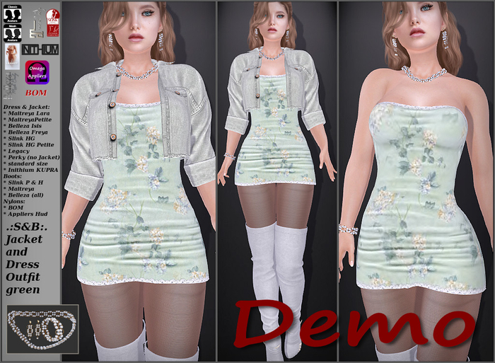 .:S&B:. Jacket and Dress Outfit green Demo (unpacked)