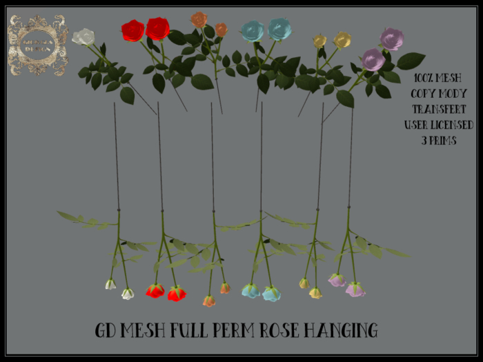 GD MESH FULL PERM ROSE HANGING