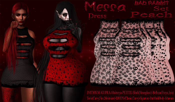 .:Bad Rabbit:. Messa Dress Peach Set