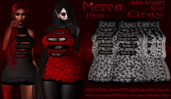 .:Bad Rabbit:. Messa Dress Gray Set