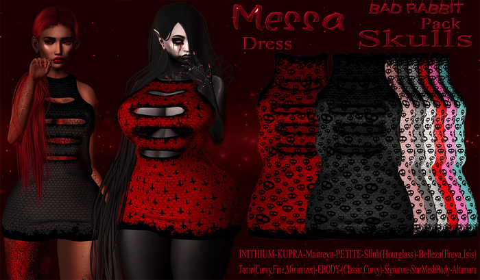 .:Bad Rabbit:. Messa Dress Skulls Pack