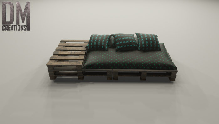 Bench pallet flowers Full Perm Mesh