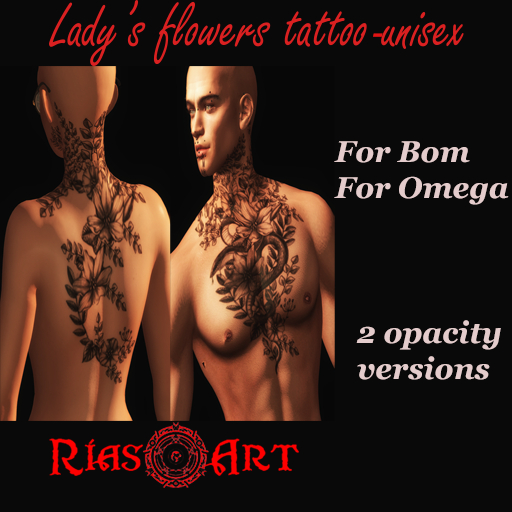 [RiasArt] -Lady's Flowers TATTOO-BOM/OMEGA