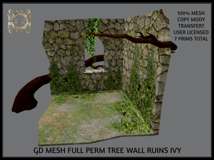 GD MESH FULL PERM TREE WALL RUINS IVY
