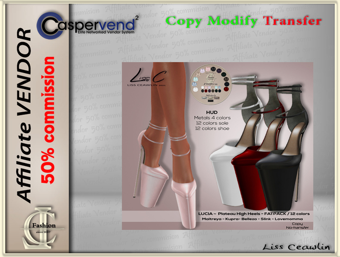 LC Affiliate Vendor [Footwear] -  Lucia Heels [14 vendors]