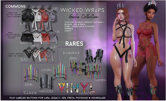 VINYL - Wicked Wraps GACHA Maitreya Lilac Top