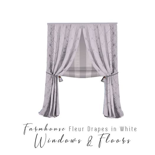 Farmhouse - Fleur Satin Drapes - White
