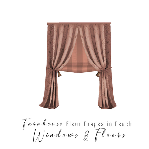 Farmhouse - Fleur Satin Drapes - Peach