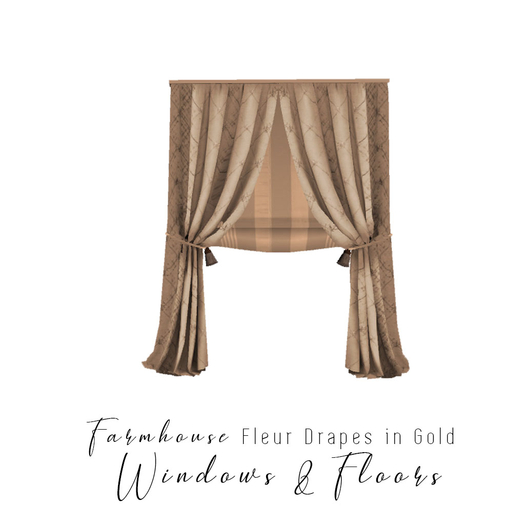 Farmhouse - Fleur Satin Drapes - Gold