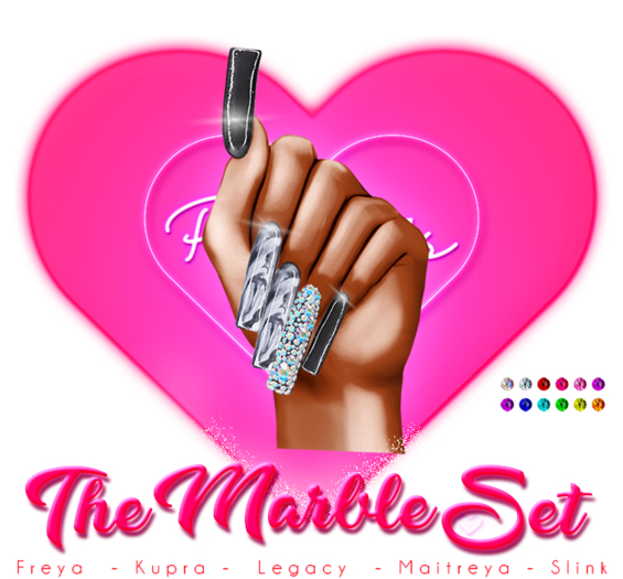 !! Pinky's Nails !! Marble Set ' Square