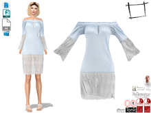 Dae Obj FBX For Blue Lacey Bell Dress Slink, Maitreya, Belleza, Tonic, Legacy, Ocacin Standard